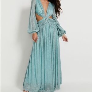 Patbo Lurex Cutout Blue Dress 6